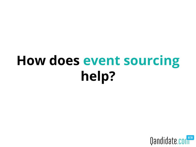 How does event sourcing
help?
