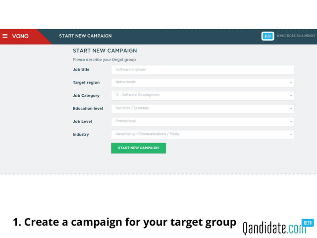 1. Create a campaign for your target group
