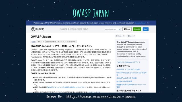 OWASP Japan
Image By: https://owasp.org/www-chapter-japan/
