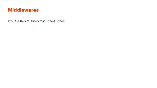 Middlewares
type Middleware func(stage Stage) Stage
