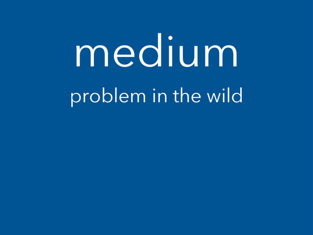 medium
problem in the wild
