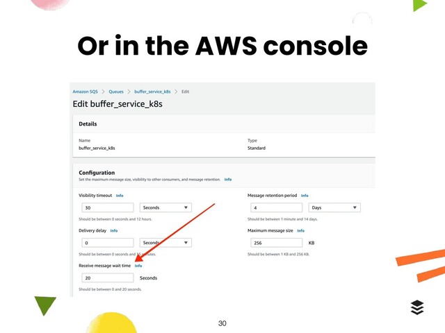 Or in the AWS console
