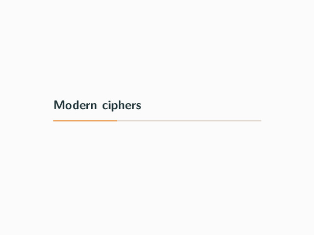 Modern ciphers
