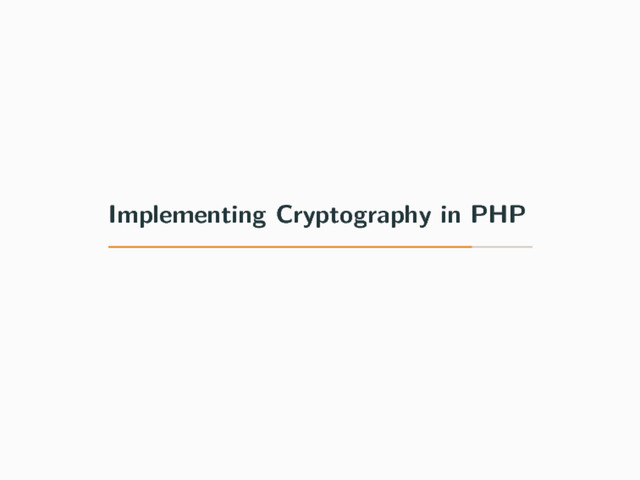 Implementing Cryptography in PHP
