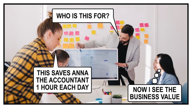 WHO IS THIS FOR?
THIS SAVES ANNA
THE ACCOUNTANT
1 HOUR EACH DAY NOW I SEE THE
BUSINESS VALUE
