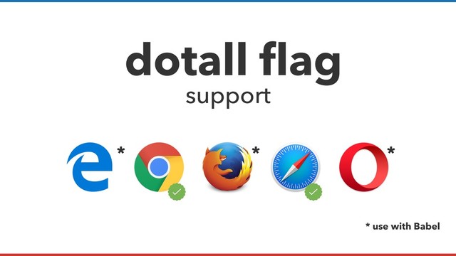 *
* use with Babel
dotall ﬂag
support
*
*
