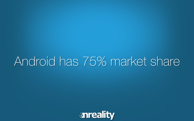 Android has 75% market share
