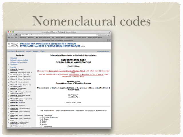 Nomenclatural codes
