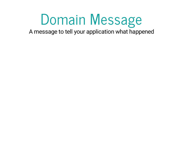 Domain Message
A message to tell your application what happened
