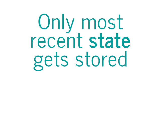 Only most
recent state
gets stored
