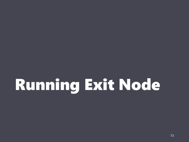 Running Exit Node
53
