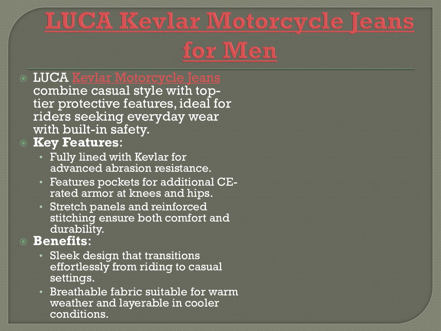 Best Kevlar Motorcycle Jeans for Men Bikers Speaker Deck