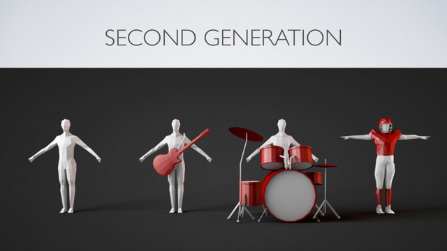 @ArgesRic
SECOND GENERATION
• Six passer-bys per Kinect, can play wit the background streams.
• More game oriented - much more complex interaction.
• Three mini-games: music jam, football, hang-glider.
• Mixed avateering, animation, inverse kinematics
