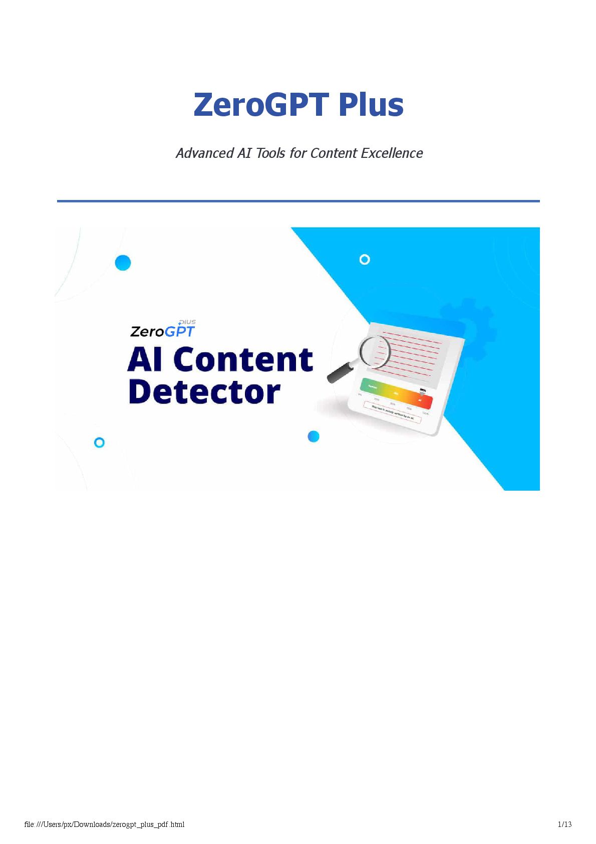 ZeroGPT Plus-Advanced AI Content Detector - Speaker Deck