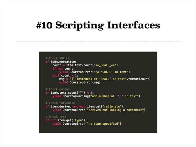 #10 Scripting Interfaces
