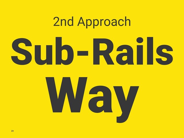 2nd Approach
Sub-Rails
Way
31
