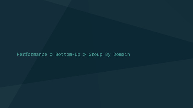 Performance » Bottom-Up » Group By Domain
