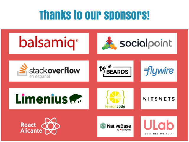 Thanks to our sponsors!
