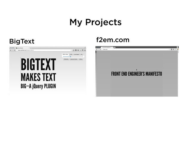 My Projects
BigText f2em.com
