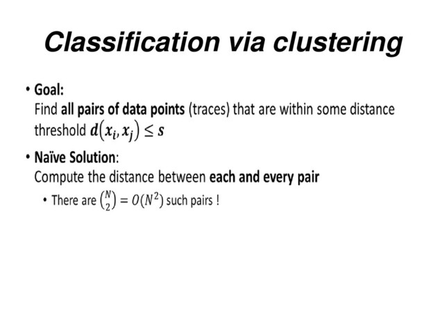 Classification via clustering
