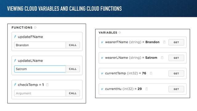 VIEWING CLOUD VARIABLES AND CALLING CLOUD FUNCTIONS
