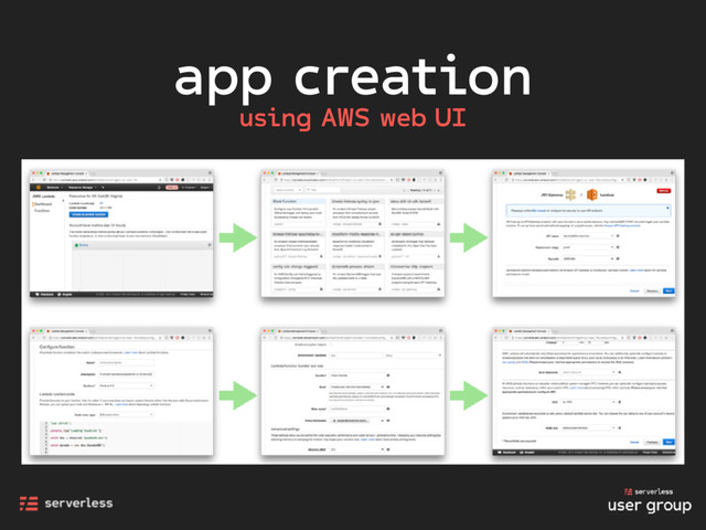 app creation
using AWS web UI
