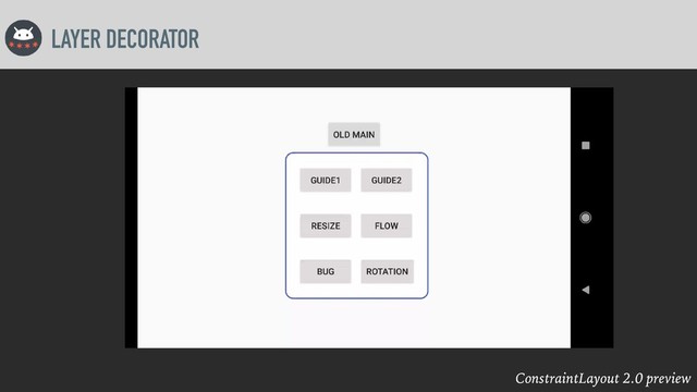 ConstraintLayout 2.0 preview
LAYER DECORATOR
