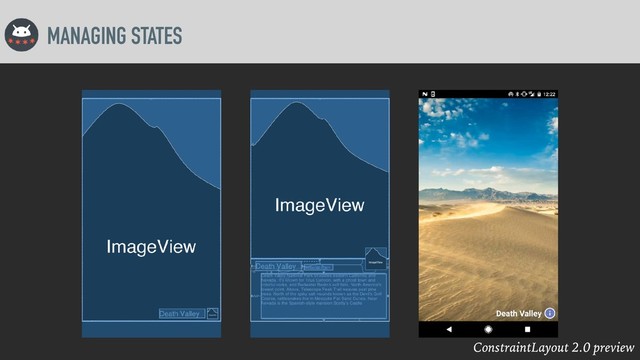 ConstraintLayout 2.0 preview
MANAGING STATES

