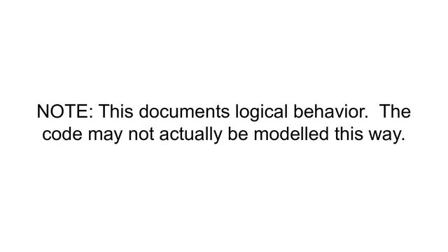 NOTE: This documents logical behavior. The
code may not actually be modelled this way.
