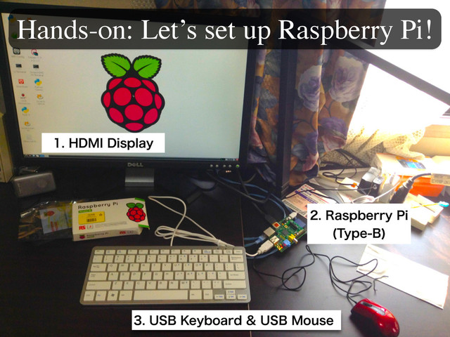 Hands-on: Let’s set up Raspberry Pi!
64#,FZCPBSE64#.PVTF
3BTQCFSSZ1J
5ZQF#

)%.*%JTQMBZ
