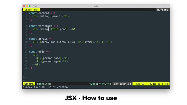 JSX - How to use
