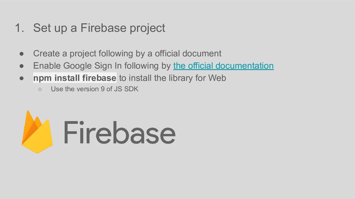 Google Sign in with Firebase in React 101 - Speaker Deck