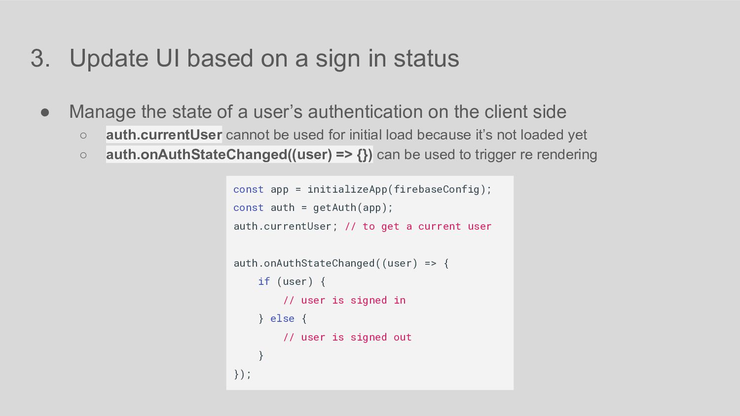 Google Sign in with Firebase in React 101 - Speaker Deck