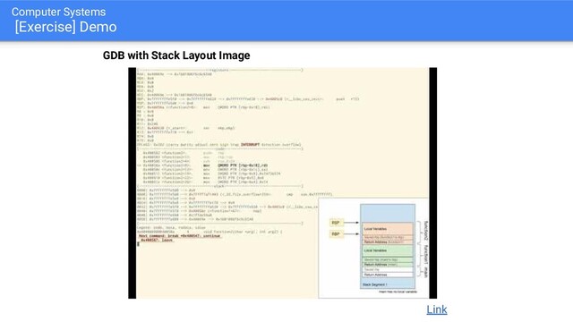 Computer Systems
[Exercise] Demo
Link
GDB with Stack Layout Image
