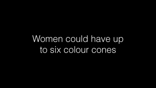 Women could have up
to six colour cones
