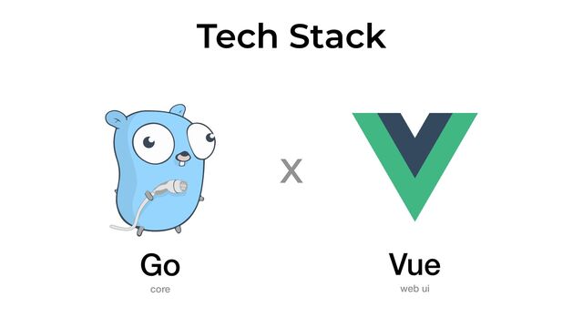 Tech Stack
Go


core
Vue


web ui
X
