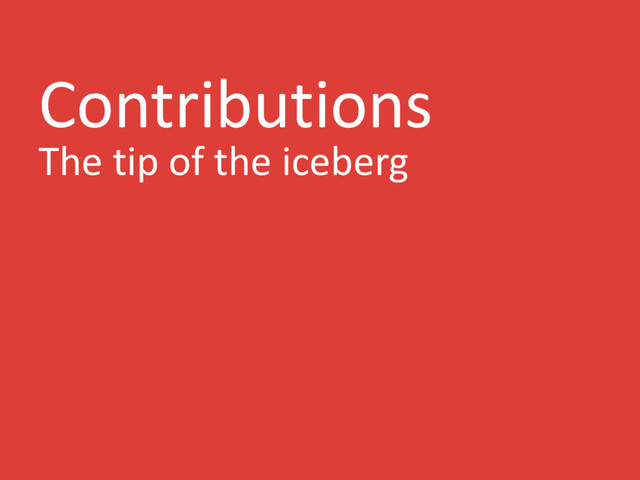 Contributions
The tip of the iceberg

