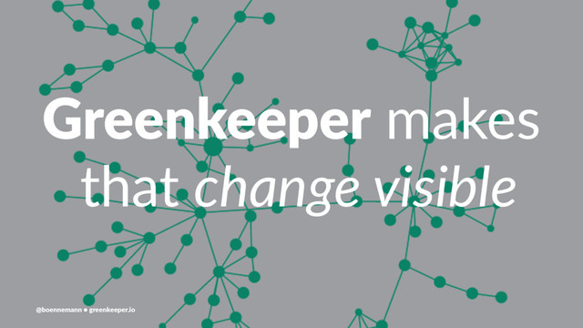 Greenkeeper makes
that change visible
@boennemann ● greenkeeper.io
