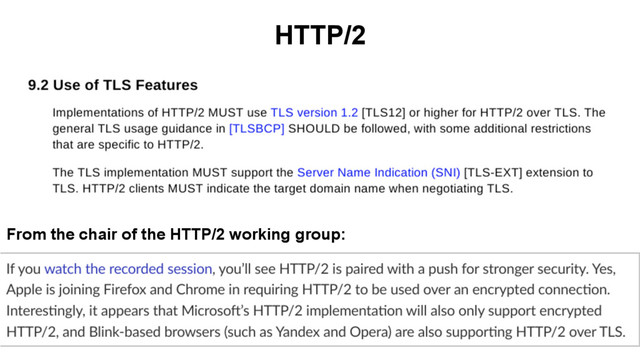 HTTP/2
From the chair of the HTTP/2 working group:
