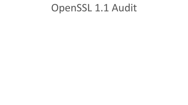 OpenSSL 1.1 Audit
