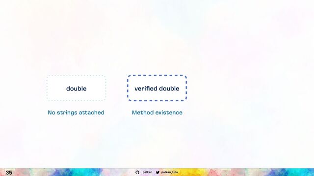 palkan_tula
palkan
veriﬁed double
35
double
No strings attached Method existence
