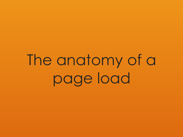 The anatomy of a
page load
