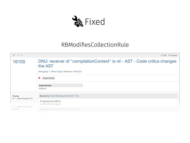 Fixed
RBModi!esCollectionRule

