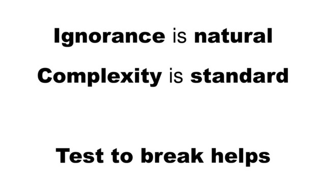 W: rbrt.wllr.info | T: @RobDWaller
Ignorance is natural
Complexity is standard
Test to break helps
