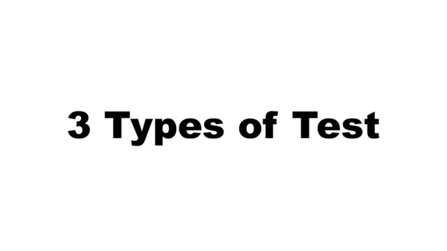 W: rbrt.wllr.info | T: @RobDWaller
3 Types of Test

