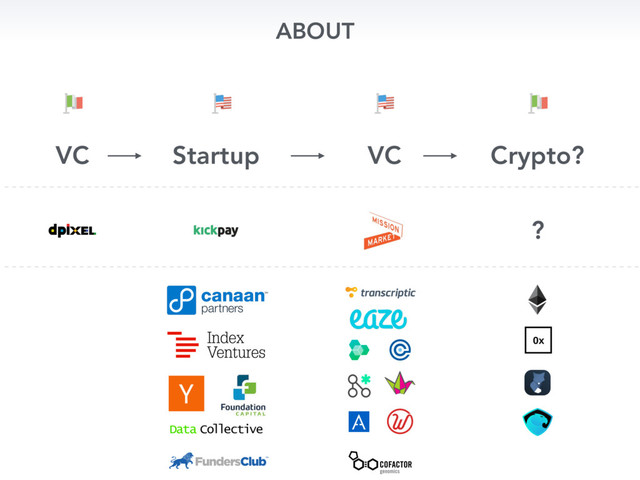 ABOUT
VC Startup VC Crypto?
?
