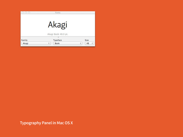 Typography Panel in Mac OS X
