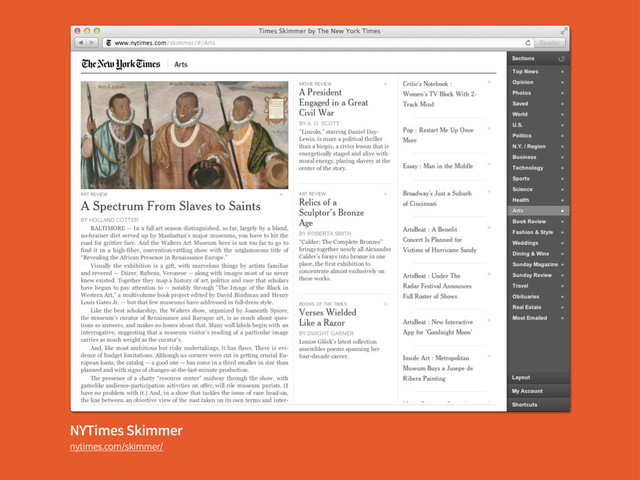 NYTimes Skimmer
nytimes.com/skimmer/
