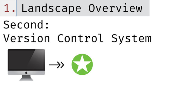 1. Landscape Overview
->>
Second:
Version Control System
✪
