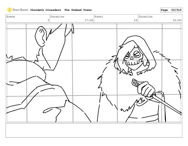 Scene
3
Duration
17:00
Panel
16
Duration
01:00
Chondath Crusaders The Undead Tower Page 33/310
